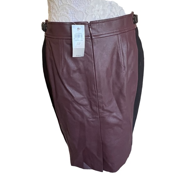 Ann Taylor faux leather burgundy pencil skirt NWT size 8P - Picture 7 of 12